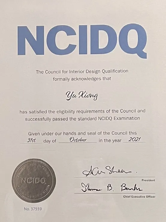 NCIDQ — Certified Interior Designer